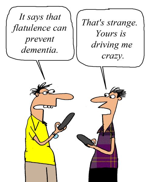 "It says that flatulence can prevent dementia."