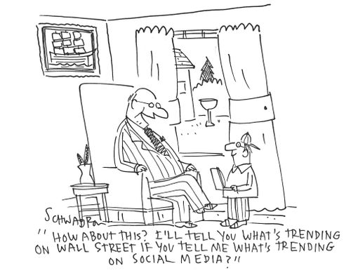 'How about this? I'll tell you what's trending on wall street if you tell me what's trending on social media?'