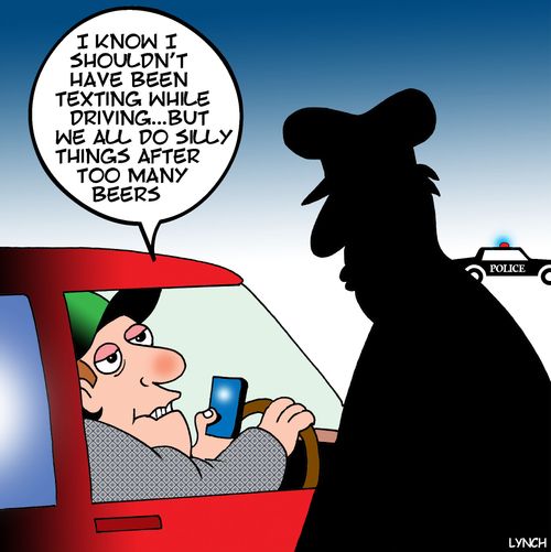 'I know I shouldn't have been texting while driving...but we all do silly things after too many beers.'