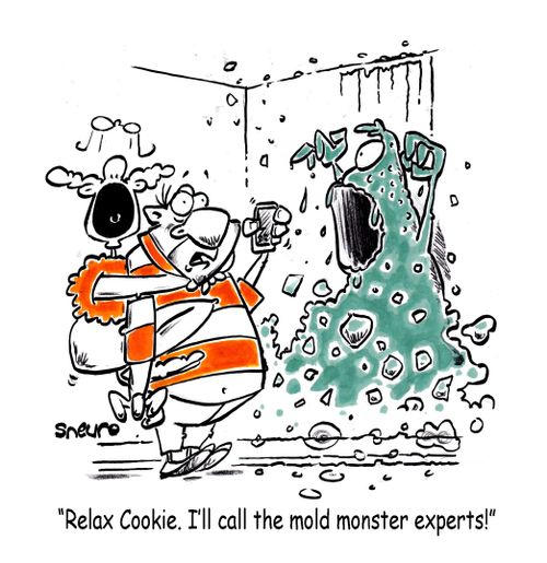 'Relax Cookie. I'll call the mold monster experts!'