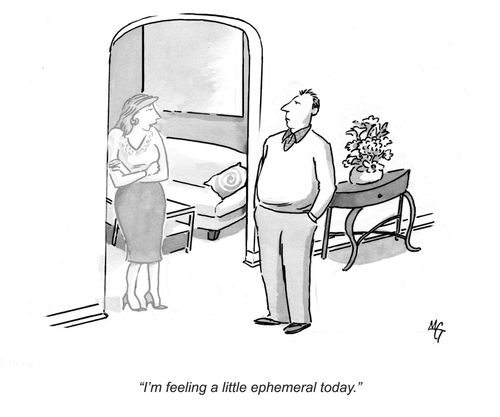 "I'm feeling a little ephemeral today."