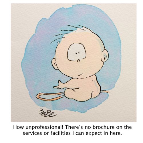 "How unprofessional. There's no brochure on the services and facilities I can expect in here."