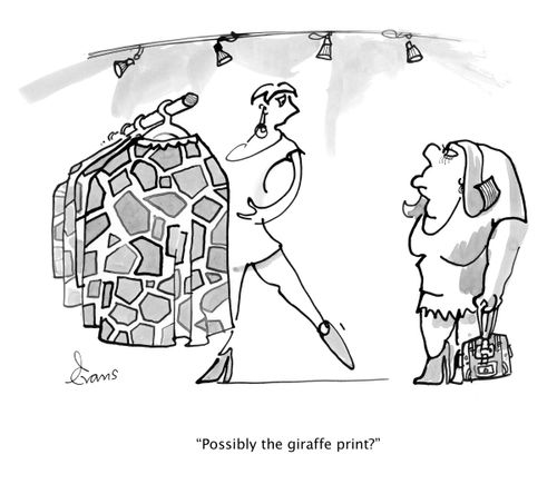 "Possibly the giraffe print?"