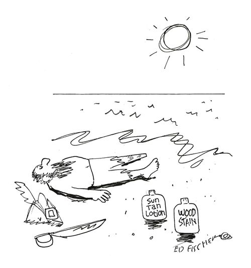 Sun Tan Lotion and Wood Stain.