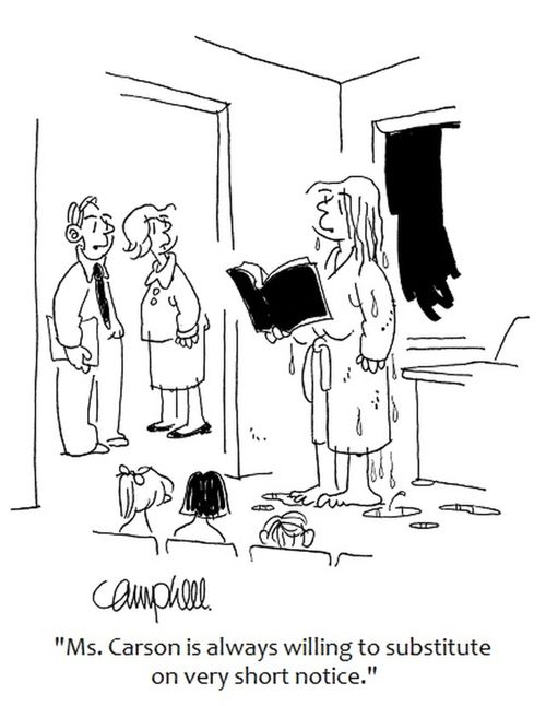 "Ms. Carson is always willing to substitute on very short notice."