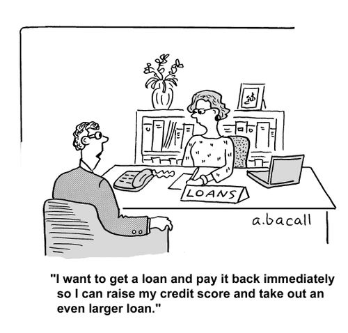 'I want to get a loan and pay it back immediately so I can raise my credit score and take out an even larger loan.'