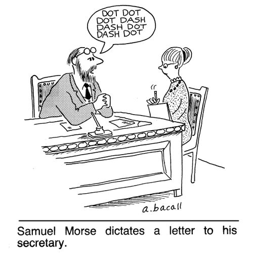 Samuel Morse dictates a letter to his secretary.