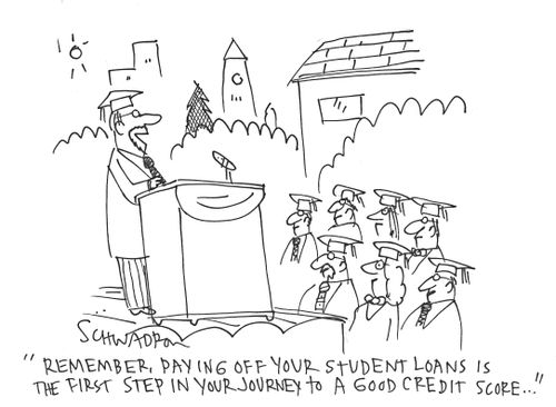 'Remember, paying off your student loans is the first step in your journey to a good credit score...'