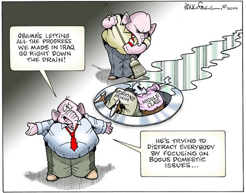 'Obama's letting all the progress we made in Iraq go right down the drain...He's trying to distract everybody...'