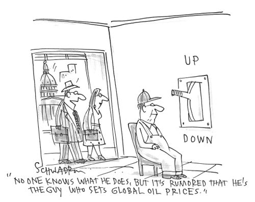 "No one knows what he does, but it's rumored that he's the guy who sets global oil prices."
