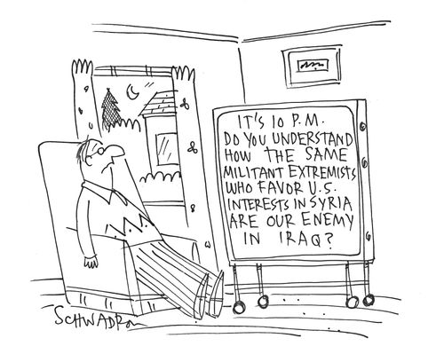 It's 10 pm. Do you understand how the same militant extremists who favor U.S. interests in Syria are our enemy in Iraq?