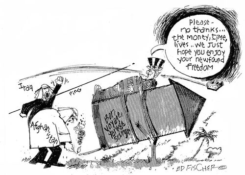 'Please - no thanks...the money, time, lives...we just hope you enjoy your new found freedom.'