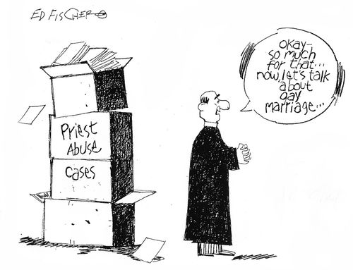 "Okay - so much for that...now, let's talk about gay marriage..."