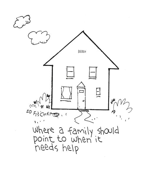 Where a family should point to when it needs help.