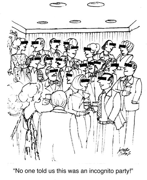 "No one told us this was an incognito party!"