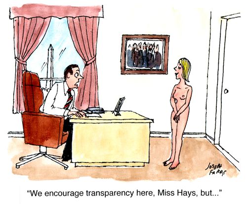 "We encourage transparency here, Miss Hays, but..."