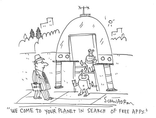 'We come to your planet in search of free apps.'