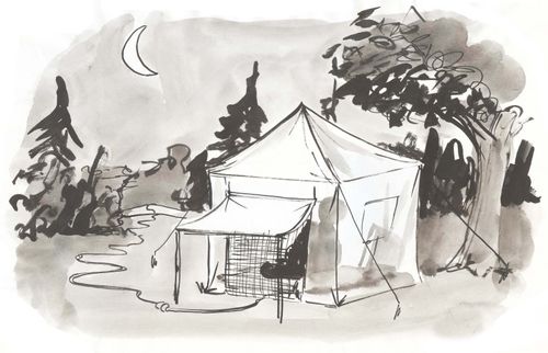 Camping Tent with Electricity Wire.