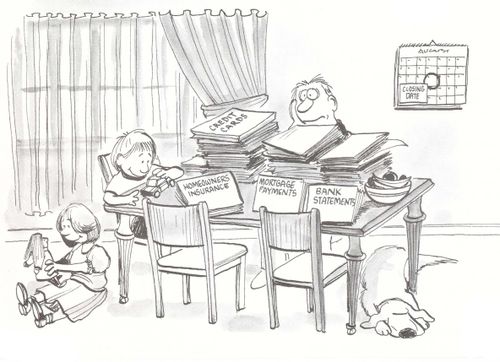 Worrying over the large number of bills to pay.