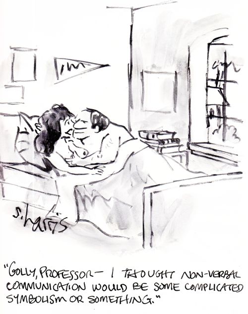 "Golly, professor - I thought non-verbal communication would be some complicated symbolism or something."