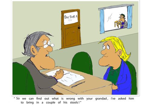 'So we can fing out what is wrong with you granddad, I've asked him to bring in a couple of stools!'