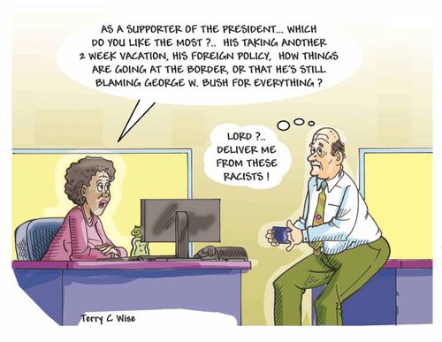 'As a supporter of the president...which did you like the most?...His taking another 2 week vacation, his foreign policy, how things are going at the border. . .'