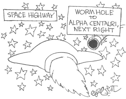Space Highway: Worm Hole to Alpha Centauri, Next Right.    