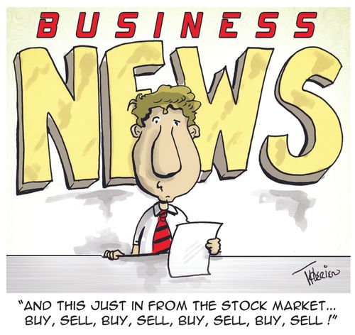 'And this just in from the stock market... buy, sell, buy, sell, buy, sell, buy, sell!'