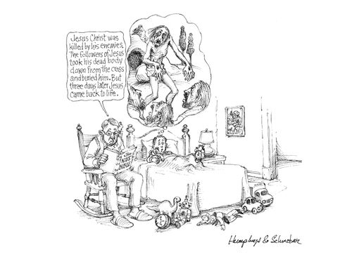Young Boy Imagines Jesus was a Zombie.
