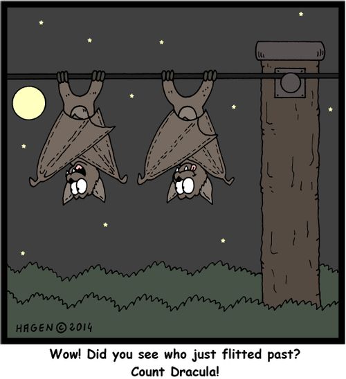 'Wow! Did you see who just flitted past? Count Dracula!'