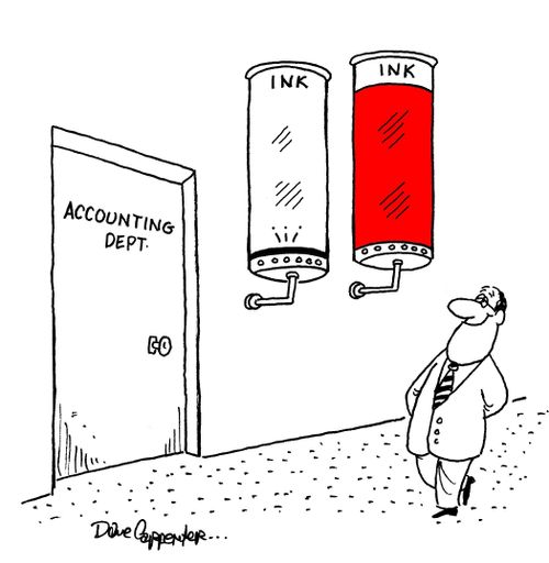Accounting Dept: Red ink