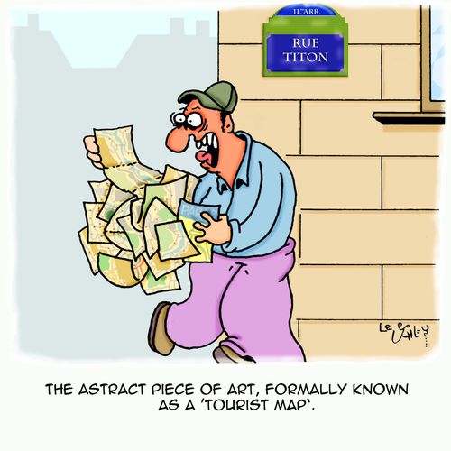 The abstract piece of art, formally known as a 'tourist map'.