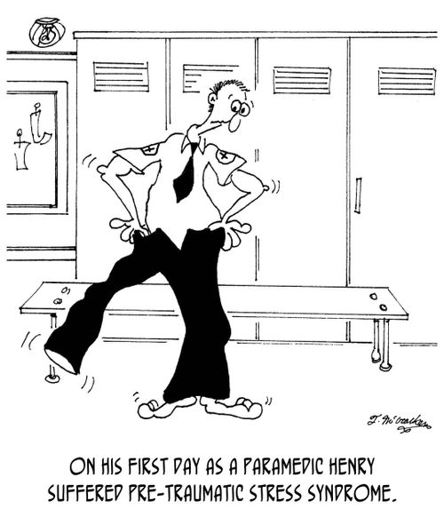 On his first day as a paramedic Henry suffered Pre-Traumatic Stress Syndrome.