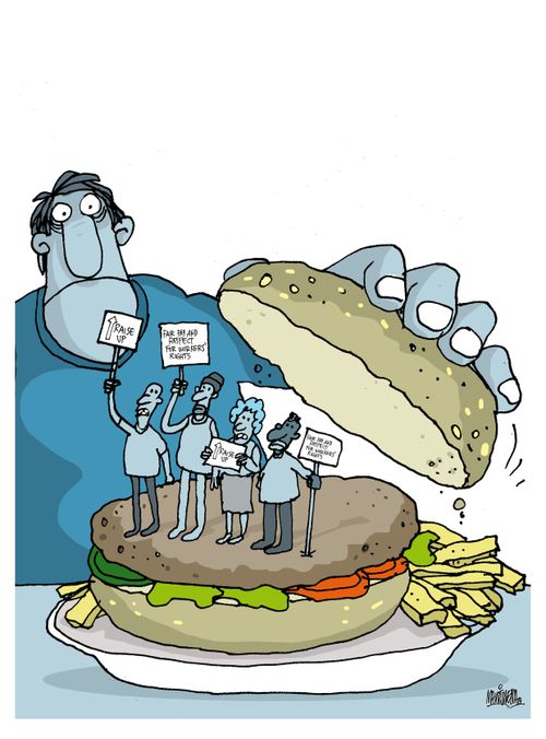 Protesting Fast Food Workers.