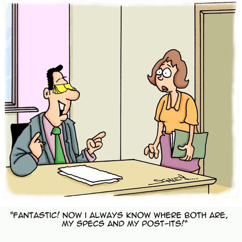 'Fantastic! Now I always know where both are, my specs and my post-its!'