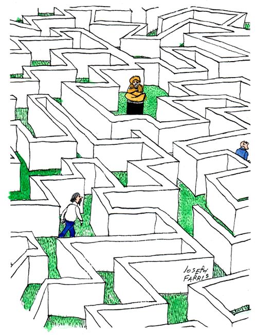 Guru in a maze.