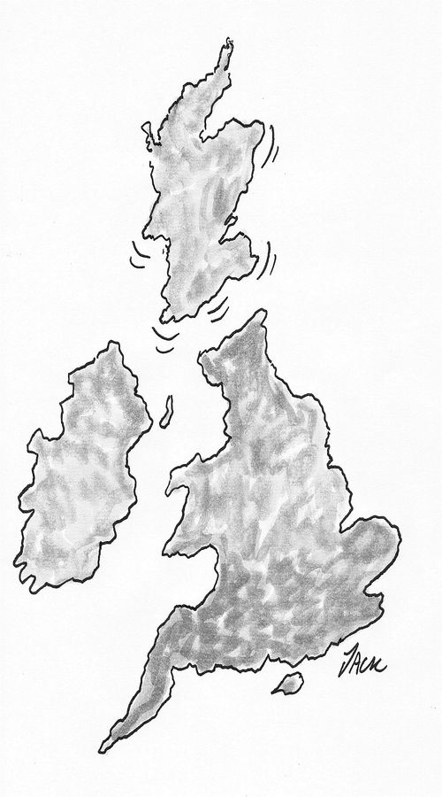 Scotland drifts away.