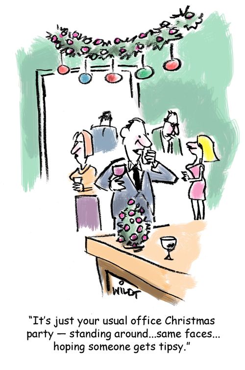 'It's just your usual office Christmas party - standing around...same faces...hoping someone gets tipsy.'