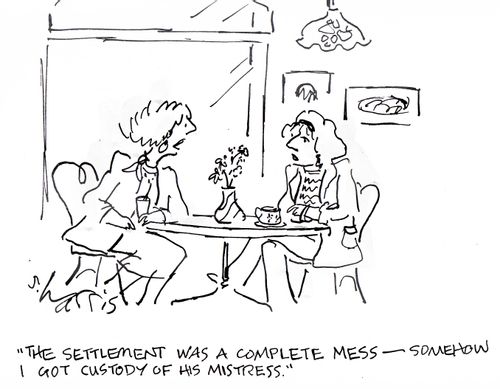 "The settlement was a complete mess - somehow I got custody of his mistress."