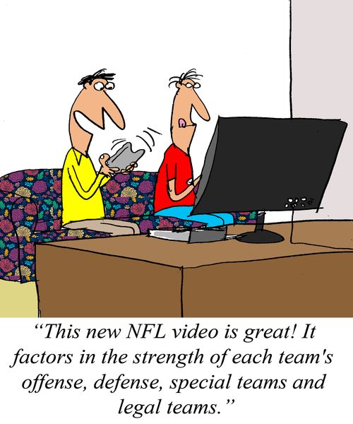 "This new NFL video is great! It factors in the strength of each team's offense, defense, special teams and legal teams."