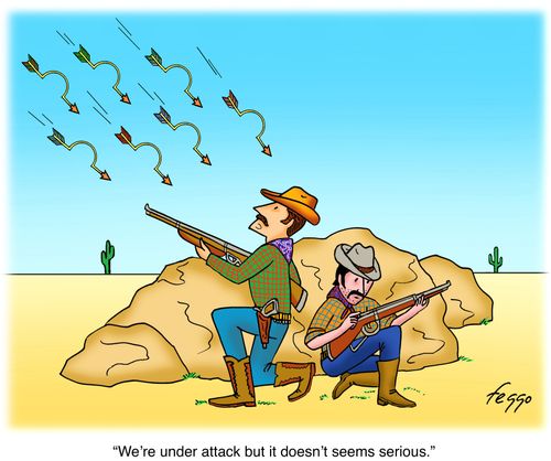 'We're under attack but it doesn't seems serious.'
