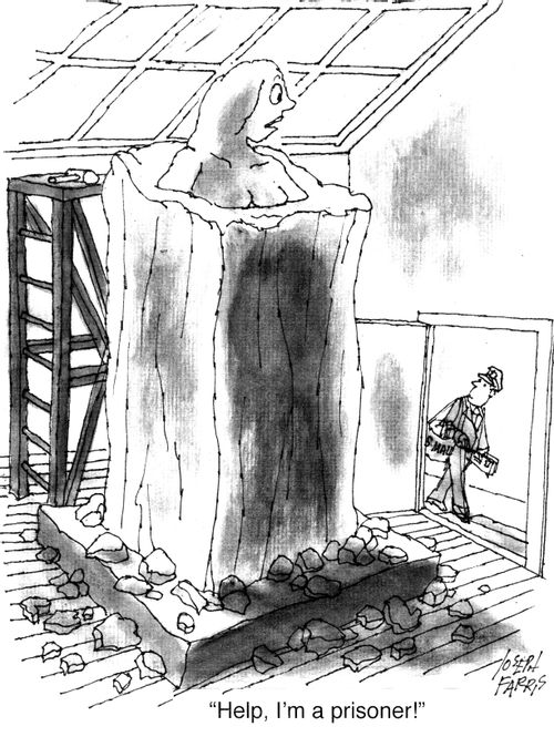"Help, I'm a prisoner!"