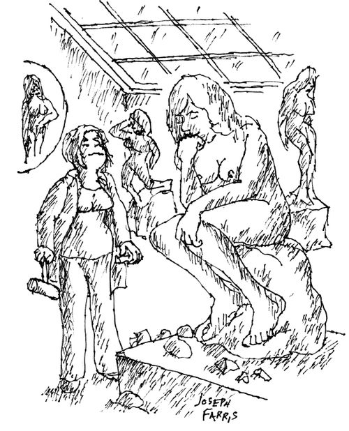 Female Version of The Thinker