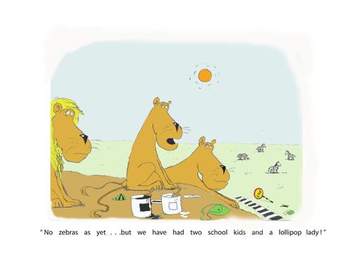 'No zebras as yet. . .but we have had two school kids and a lollipop lady!'