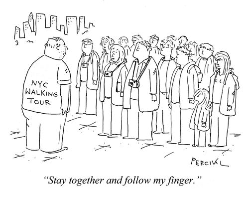 "Stay together and follow my finger."