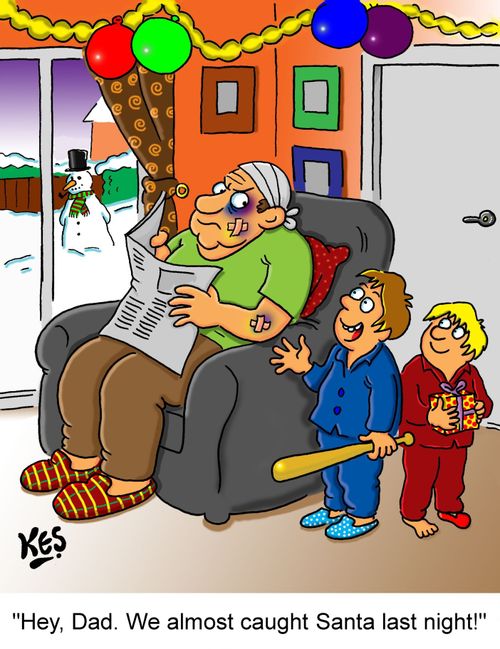 "Hey, Dad. We almost caught Santa last night!"