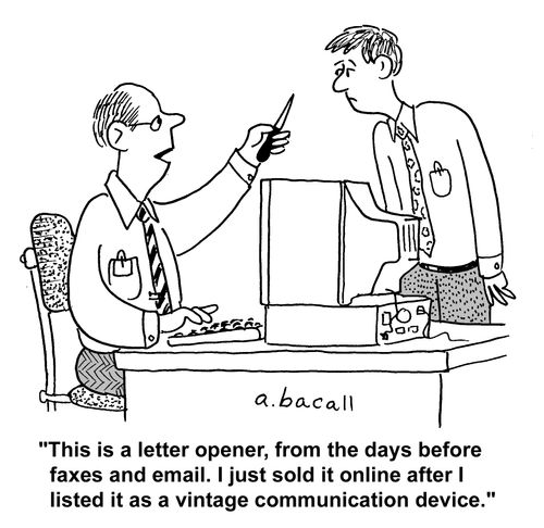 'This is a letter opener, from the days before faxes and email. I just sold it online after I listed it as a vintage communication device.'