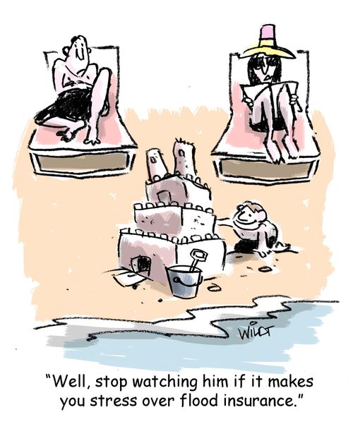 'Well, stop watching him if it makes you stress over flood insurance.'