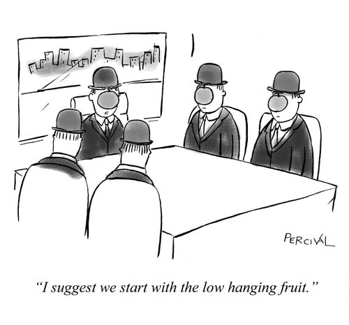 "I suggest we start with the low hanging fruit."