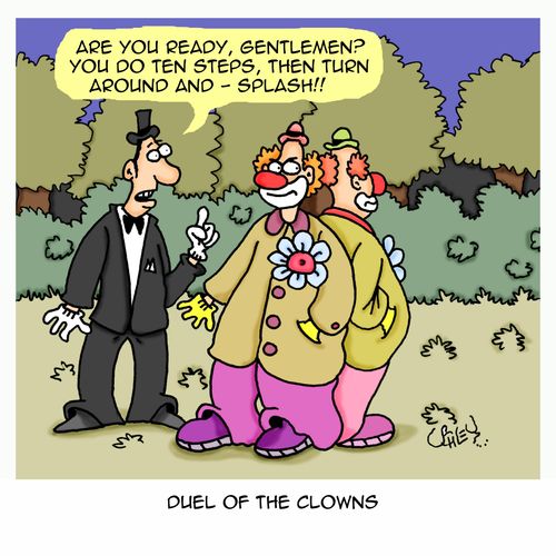 Duel of the clowns